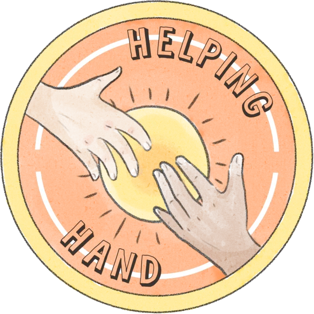 helping hand sticker